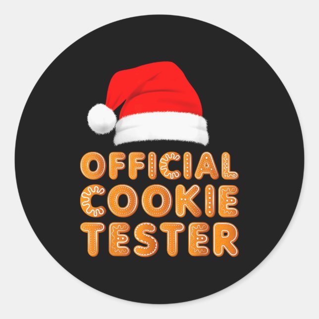 Christmas Baking Crew Cookie Tester Xmas Pajamas  Classic Round Sticker (Front)