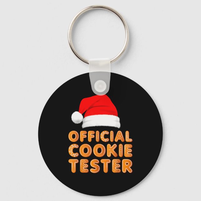 Christmas Baking Crew Cookie Tester Xmas Pajamas  Key Ring (Front)