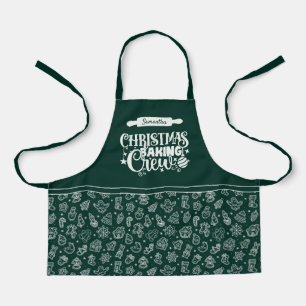 Christmas Baking Crew Cookies & Candy Canes Green Apron