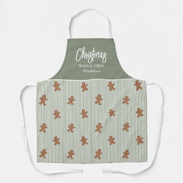 Christmas Baking Crew Gingerbread Cookie Apron  (Front)