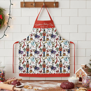 Christmas Baking Crew Nutcracker Ballet Pattern Apron