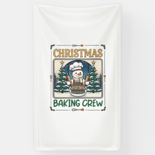 Christmas Baking Crew Snowman Chef Gingerbread Coo Banner