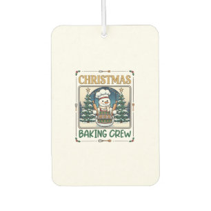 Christmas Baking Crew Snowman Chef Gingerbread Coo Car Air Freshener
