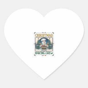 Christmas Baking Crew Snowman Chef Gingerbread Coo Heart Sticker