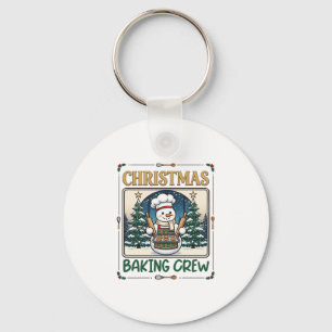 Christmas Baking Crew Snowman Chef Gingerbread Coo Key Ring