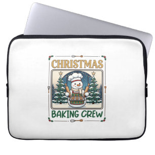 Christmas Baking Crew Snowman Chef Gingerbread Coo Laptop Sleeve