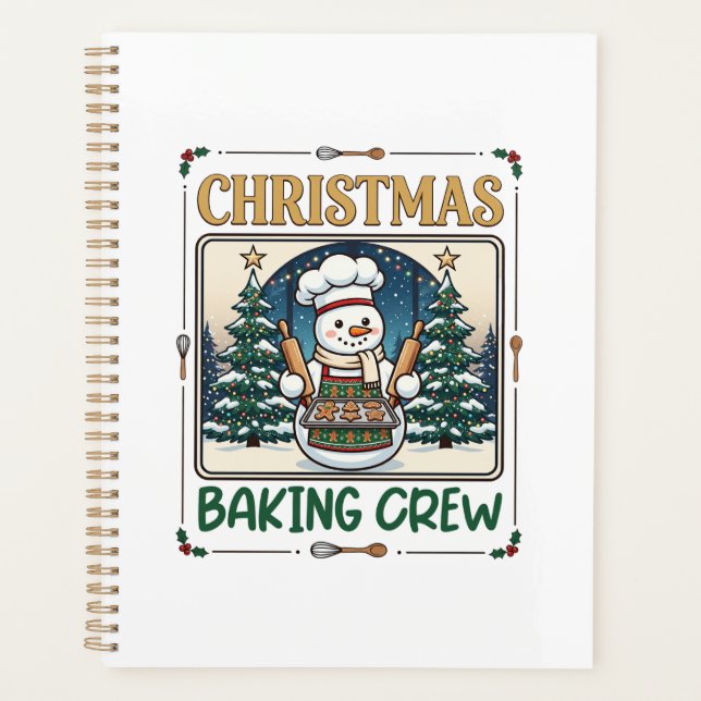 Christmas Baking Crew Snowman Chef Gingerbread Coo Planner (Front)