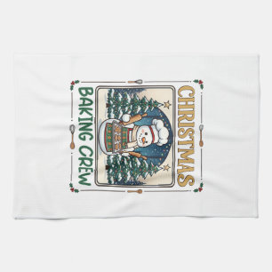 Christmas Baking Crew Snowman Chef Gingerbread Coo Tea Towel