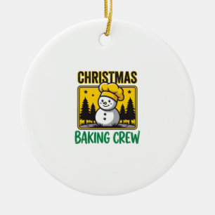 Christmas Baking Crew Snowman Holiday Design Ceramic Tree Decoration