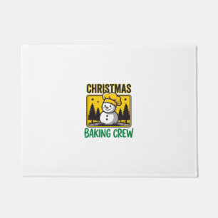 Christmas Baking Crew Snowman Holiday Design Doormat