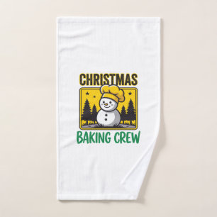 Christmas Baking Crew Snowman Holiday Design Hand Towel