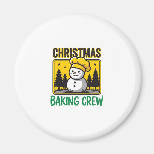 Christmas Baking Crew Snowman Holiday Design Magnet