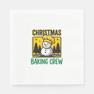 Christmas Baking Crew Snowman Holiday Design Napkin