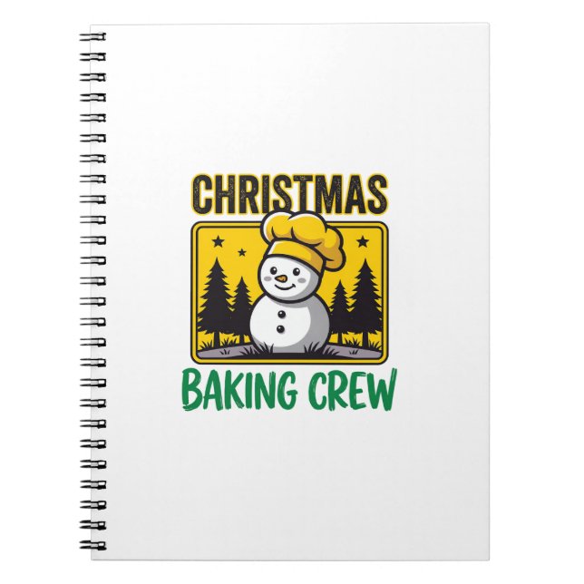 Christmas Baking Crew Snowman Holiday Design Notebook (Front)
