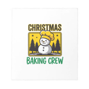 Christmas Baking Crew Snowman Holiday Design Notepad
