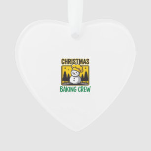 Christmas Baking Crew Snowman Holiday Design Ornament