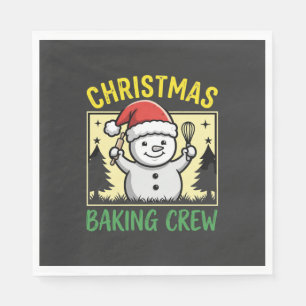 Christmas Baking Crew Snowman Holiday Napkin