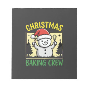 Christmas Baking Crew Snowman Holiday Notepad