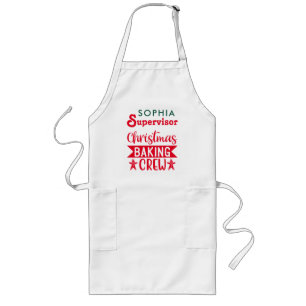 Christmas Baking Crew Supervisor Personalised Long Apron