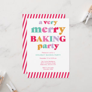 Christmas Baking Party Colorful Holiday Cookies Invitation