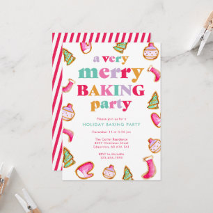Christmas Baking Party Colorful Holiday Cookies Invitation