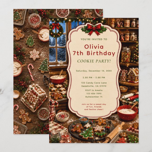 Christmas Baking Party Invitation (Front/Back)