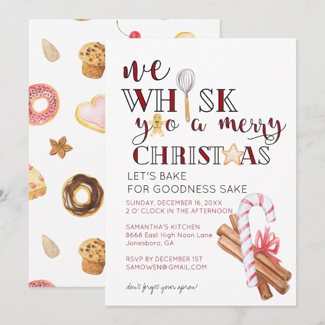 Christmas Baking Party Invitation (Front/Back)