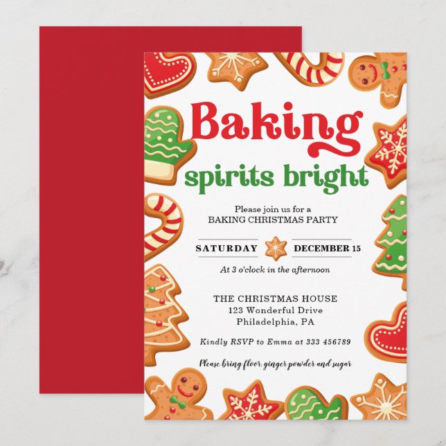 Christmas Baking Party Invitation (Front/Back)