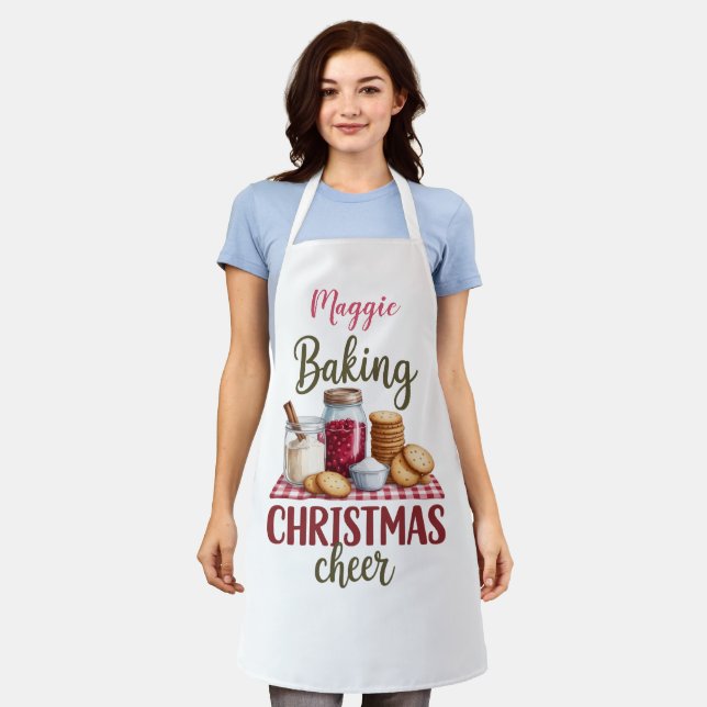 Christmas Baking Personalised  Apron (Worn)