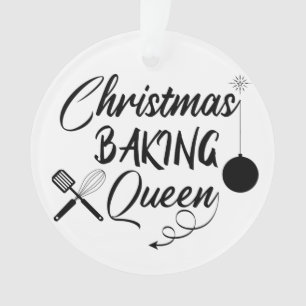 Christmas Baking Queen Kitchen Lover Baker Ornament