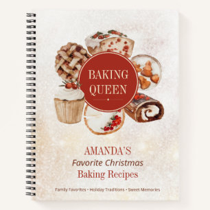 Christmas Baking Queen Personalised Recipe Book