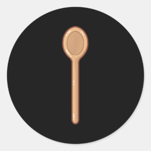 Christmas Baking Spatula Wooden Son Cooker Chef  Classic Round Sticker