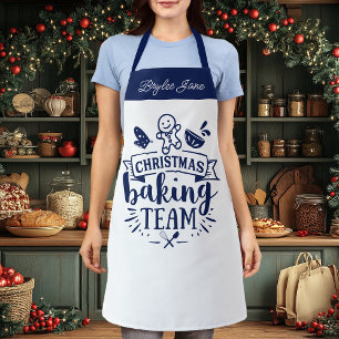 Christmas Baking Team Cute Navy Personalised Apron