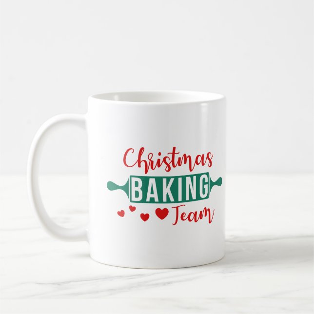 Christmas baking team typography coffee mug (Left)