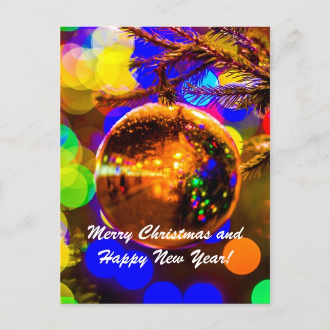 Christmas Ball Colourful Background Holiday Postcard (Front)
