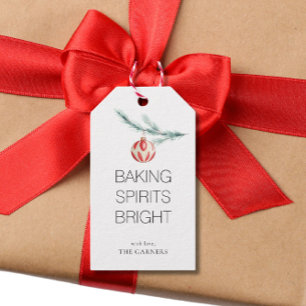 Christmas Ball Elegant Baking Spirits Gift Tags