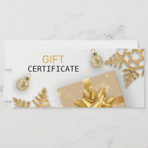 Christmas Ball Gold Gift Gold Snowflakes Gift Card