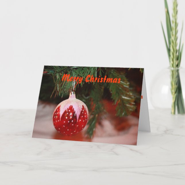 Christmas Ball, Merry Christmas Holiday Card (Front)