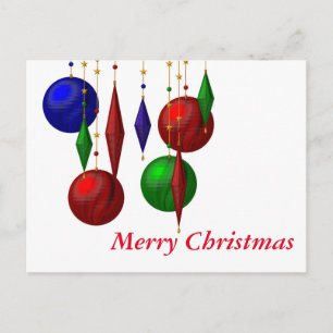 christmas ball on white background holiday postcard