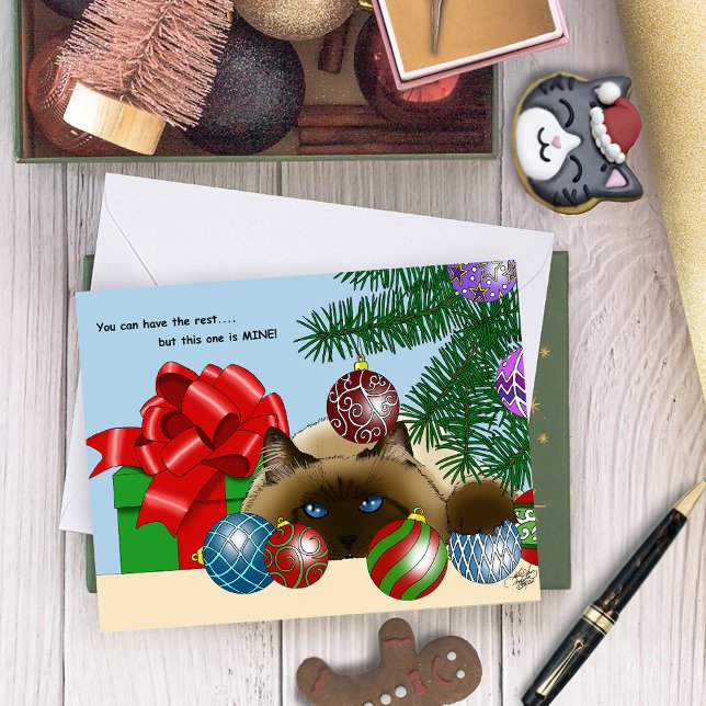 Christmas Ball Ornament Cat Card (Creator Uploaded)