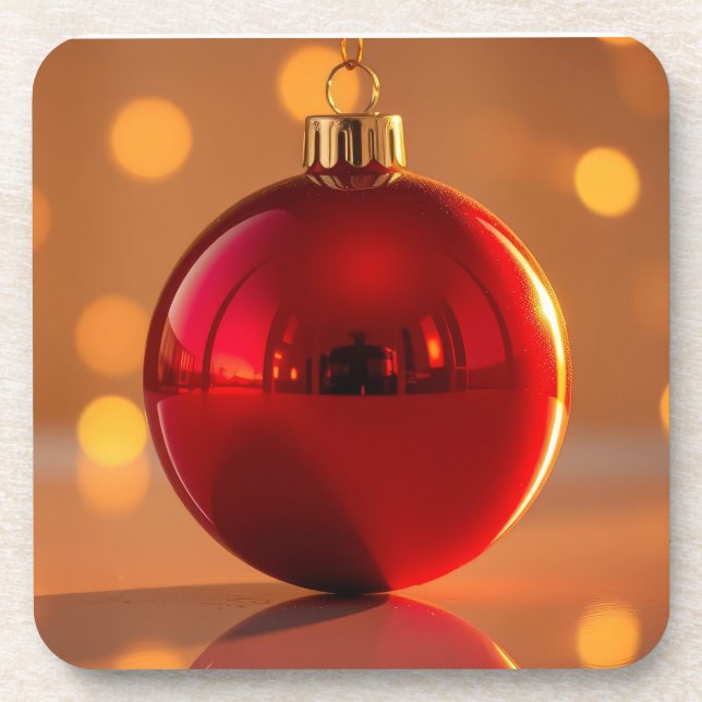 Christmas Ball Ornament Coaster (Front)