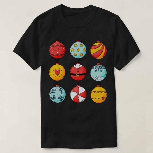 Christmas Ball Ornament Collections  T-Shirt (Design Front)