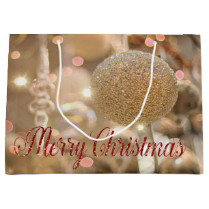 Christmas Ball,Ornament, Holiday,Merry Christmas Large Gift Bag