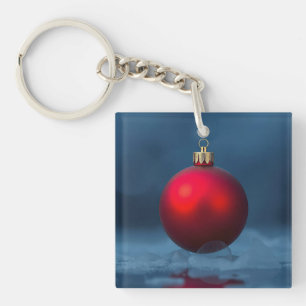 Christmas Ball Ornament Key Ring