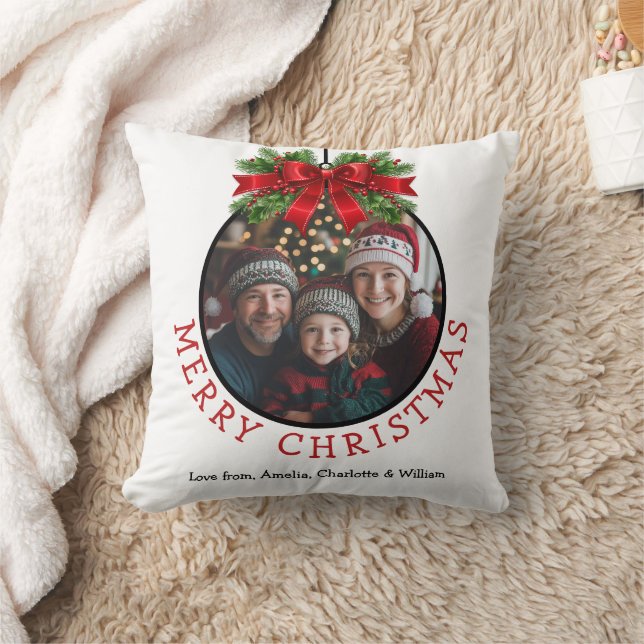 Christmas Ball Ornament Photo White Cushion (Blanket)