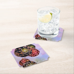 Christmas Ball Ornaments Paper Coaster