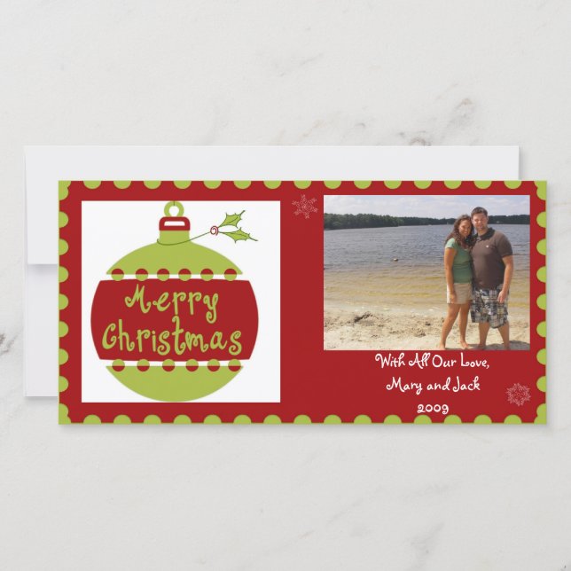 Christmas Ball Photo Card (Front)