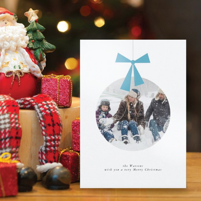 Christmas Ball Photo Holiday Card (Creator Uploaded)