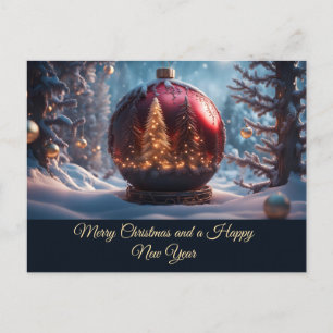 Christmas ball postcard