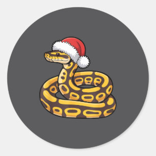 Christmas Ball Python Ugly Xmas Sweater Snake Love Classic Round Sticker
